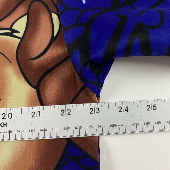 Vintage Y2K Taz Tasmanian Devil Shirt Men's Medium All Over Print Button Down Up - Picture 7 of 9